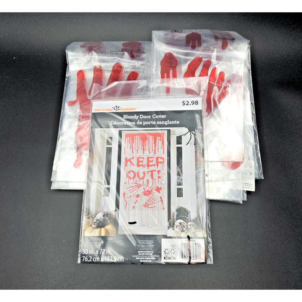 8 Items Bloody Halloween Decorations Clings Decals Horror Party Supplies